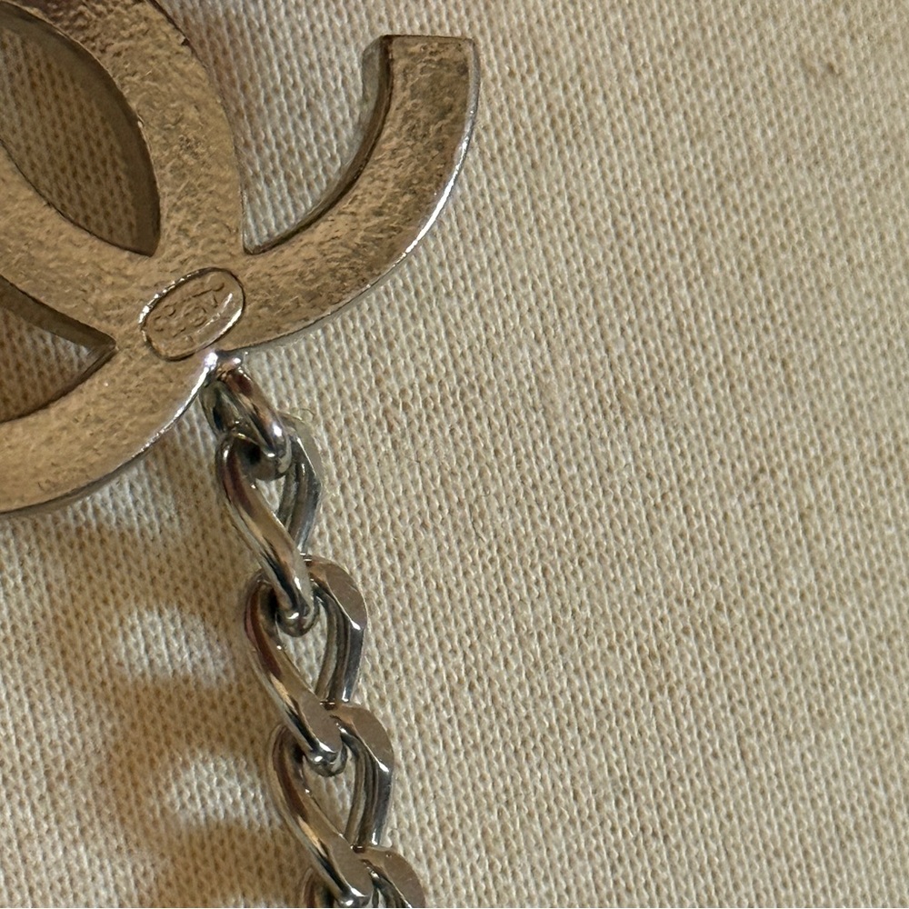❤️ Authentic Chanel Resin Lacquer White & Silver Chain Belt OR NECKLACE! CC Logo - Picture 10 of 10